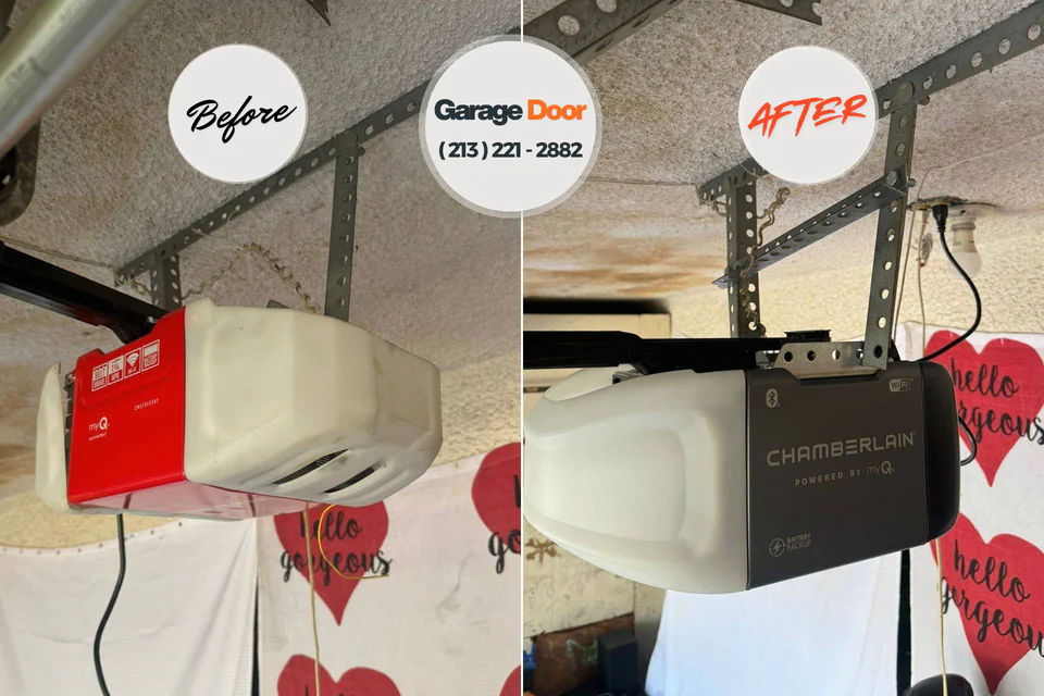 Before and after: garage door repair Lebanon, KY